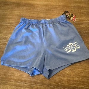 Soffe gym shorts from Crunch gym, light blue.